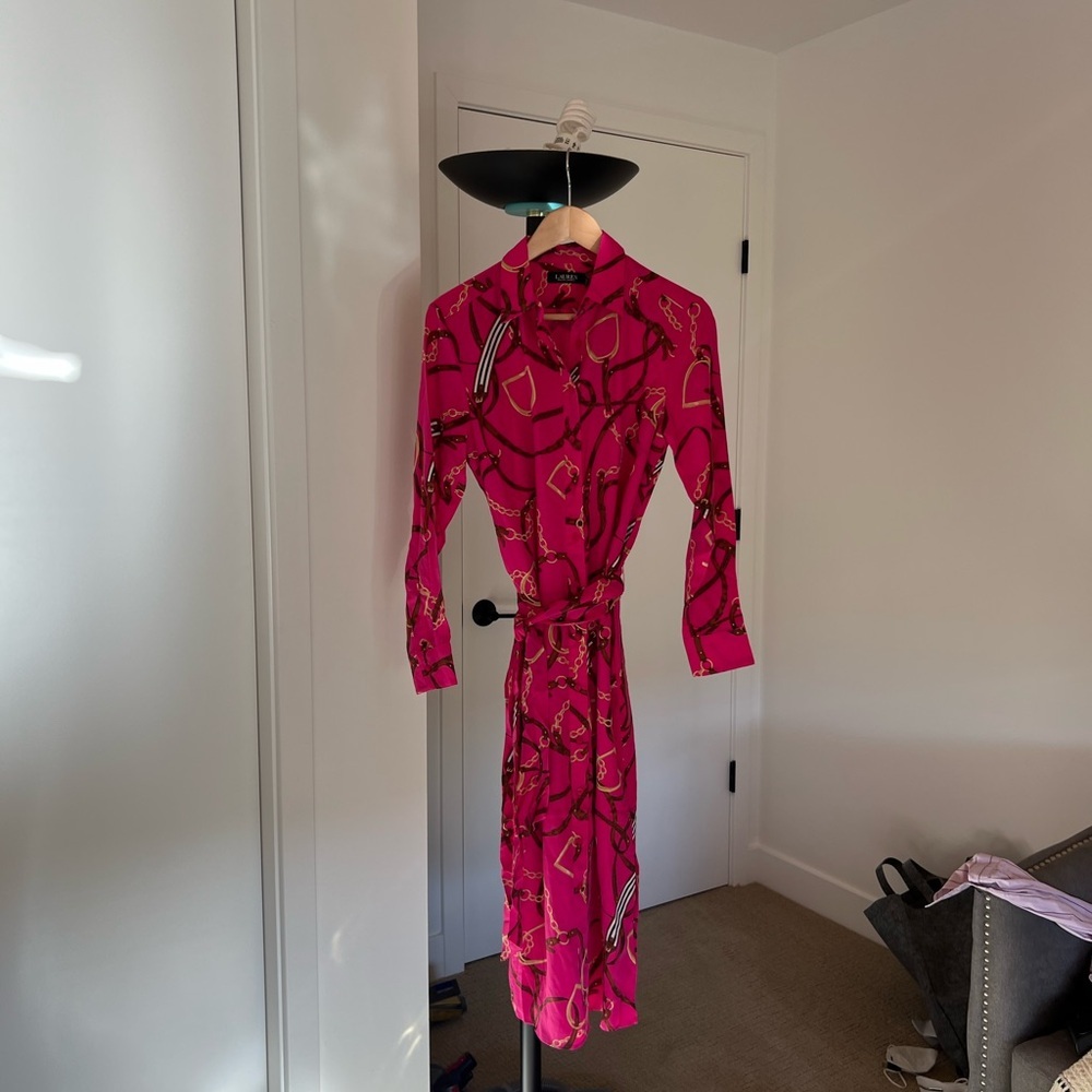 Ralph Lauren Fuchsia Long Sleeve Dress NWT - Picture 2 of 3